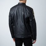 Racing Style Biker Jacket // Black (3XL)