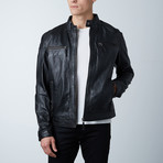 Blouson Double Zip Biker Jacket // Black (2XL)