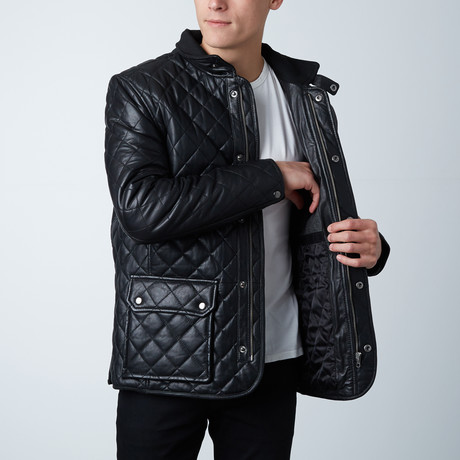 Quilted Car Coat // Black (XS)