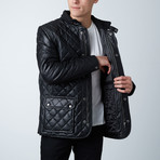 Quilted Car Coat // Black (3XL)