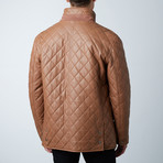 Quilted Car Coat // Tan (S)