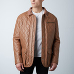 Quilted Car Coat // Tan (S)