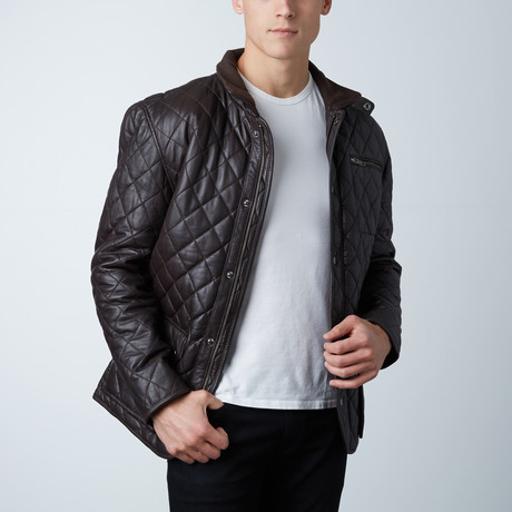 Quilted Car Coat // Brown (XS)