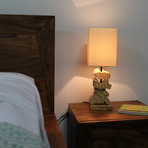 Stacked Wood Free Table Lamp