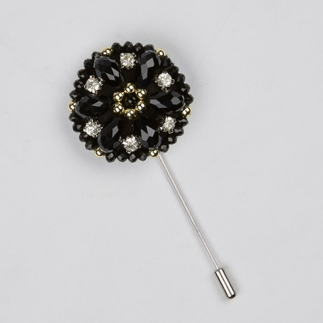 Lapel Flower // Black Jewel