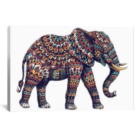 Ornate Elephant II In Color II (18"W x 26"H x 0.75"D)