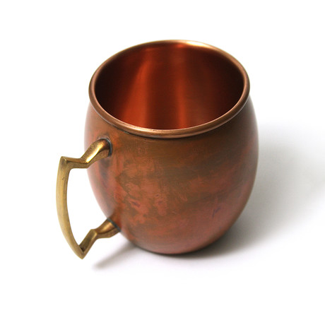 Antique Copper Barrel Shaped Copper Mug // 16 oz