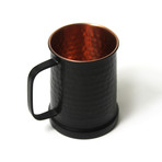 Hammered Copper Beer Stein // Matte Black Finish // 20 oz