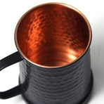 Hammered Copper Beer Stein // Matte Black Finish // 20 oz