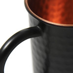 Hammered Copper Mug // Matte Black Finish // 16 oz