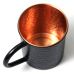 Hammered Copper Mug // Matte Black Finish // 16 oz