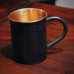 Hammered Copper Mug // Matte Black Finish // 16 oz