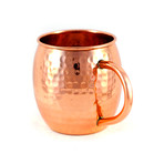 Hammered Copper Barrel Shape Mug // 16oz (Single)