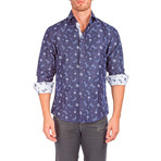 Olliver Long-Sleeve Button-Up Shirt // Navy (S)