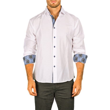 Razz Long-Sleeve Button-Up Shirt // White (XS)