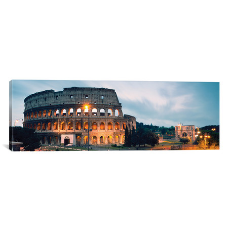 Dusk At The Colosseum by Matteo Colombo (36"W x 12"H x 0.75"D)