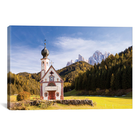 St. Johann Church In The Dolomites (26"W x 18"H x 0.75"D)