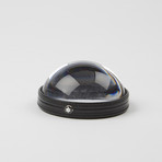 Crystal + Leather Paper Weight Magnifier // Clear + Black