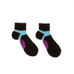 Compression Ankle Socks // Black + Purple + Gray