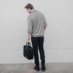 Hamptons Briefcase // Black + Black