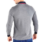 Stroke Polo Sweatshirt // Anthracite + Multi (2XL)