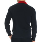 Haag Polo Sweatshirt // Dark Navy Striped (3XL)