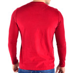 Hewitt T-Shirt Long Sleeve // Dark Red + Multi (S)
