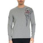 Falke T-Shirt Long Sleeve // Grey Melange + Multi (S)