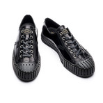 Low Lace-Up Canvas Sneakers // Black (Euro: 39)