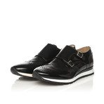 Pattent Leather Double Monk Shoe // Black (Euro: 46)