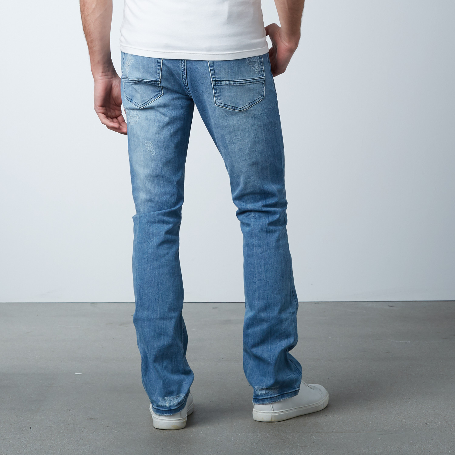 Slim Torn // Faded Medium Blue (30WX32L) - 86A Jeans - Touch of Modern