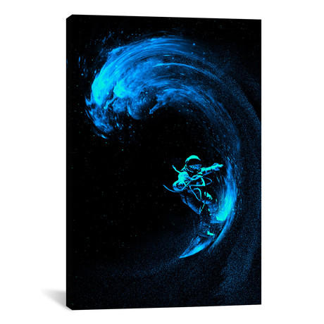 Space Surfing Blue Wave (26"W x 18"H x 0.75"D)