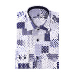 Angelo Button-Up // Patch Print Design // White (XS)