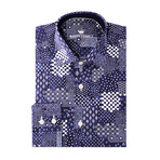 Angelo Button-Up // Patch Print Design // Navy (XS)