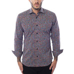 Luis Button-Up // Graphic Abstract Print // Orange Multicolor (M)