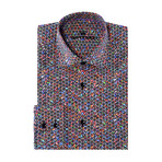 Luis Button-Up // Graphic Abstract Print // Orange Multicolor (M)