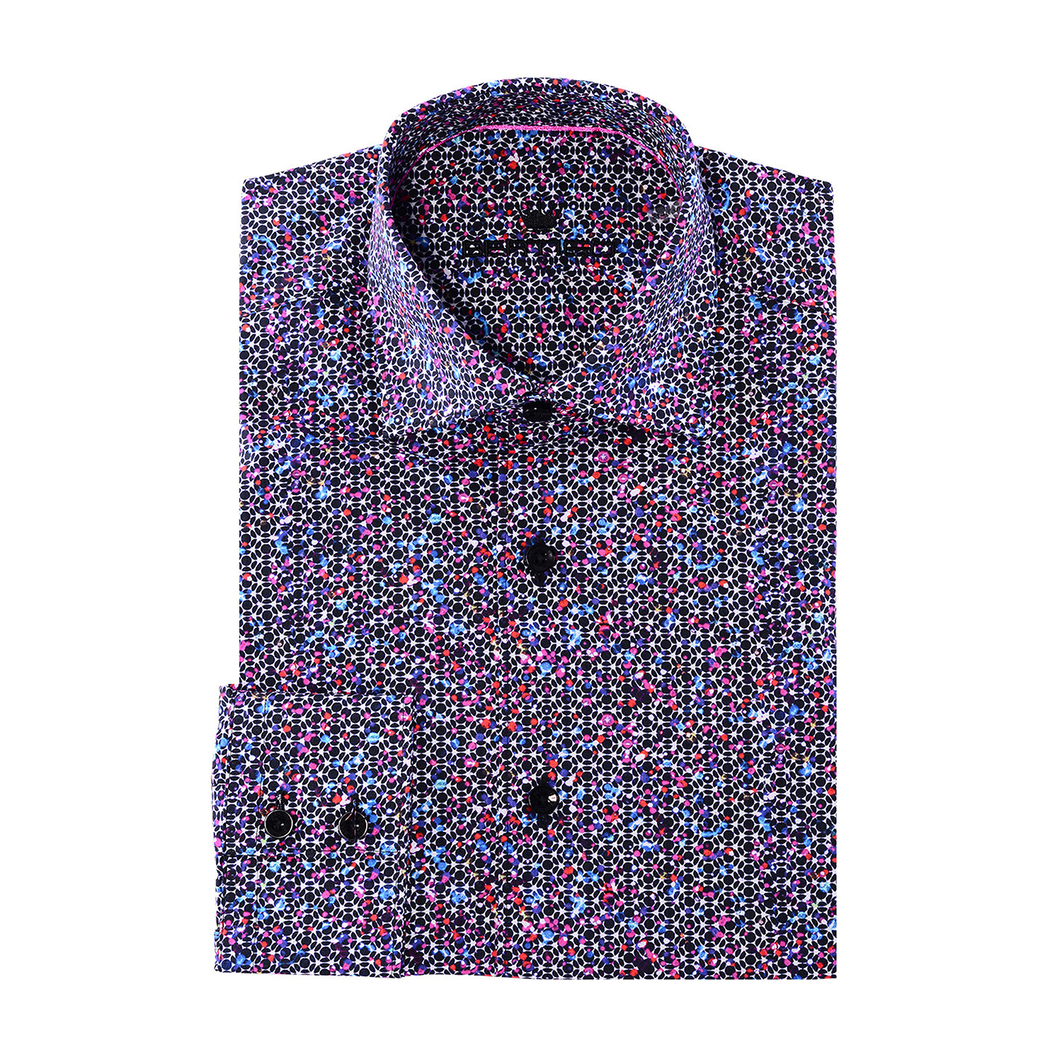 Luis Button-Up // Graphic Abstract Print // Pink Multicolor (XS ...