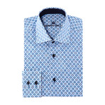 Kaka Button-Up // Dotted Design Print // Blue Multicolor (XS)
