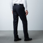 Notch Lapel Suit // Black + Navy Pinstripe (US: 38S)