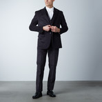 Notch Lapel Pick Stitch Vested Suit// Charcoal Marled (US: 40S)