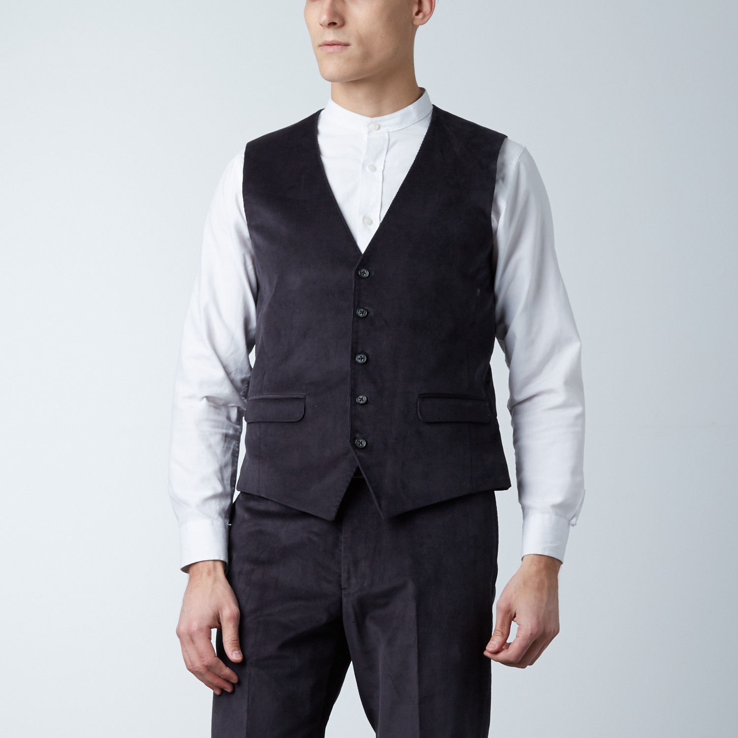 Notch Lapel Pick Stitch Vested Suit// Charcoal Marled (US: 36S ...
