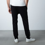 French Terry Knit Jogger + Zipper Pocket // Black (XL)