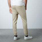 French Terry Knit Jogger + Zipper Pocket // Sand (L)
