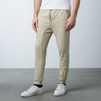 French Terry Knit Jogger + Zipper Pocket // Sand (S)