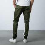Striped Track Pant // Olive + White (S)
