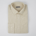 Button-Up Shirt // Textured Brown (L)