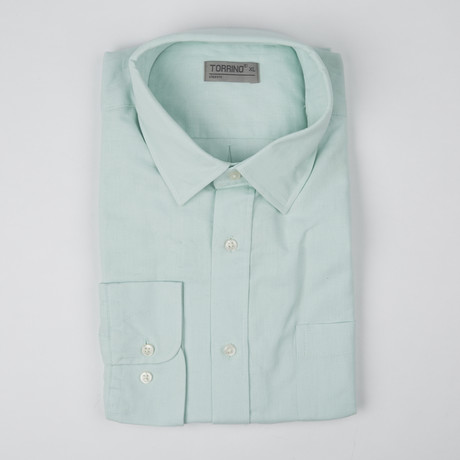 Solid Button-Up Shirt // Mint Green (S)