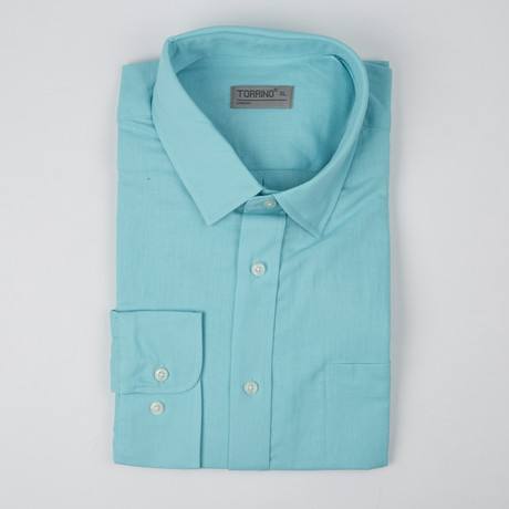 Solid Button-Up Shirt // Bright Blue (S)