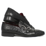 Genuine Crocodile Double Monkstraps // Black (Euro: 46)