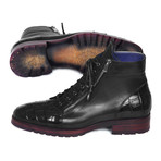 Genuine Crocodile + Calfskin Side Zipper Boots // Black (Euro: 42)